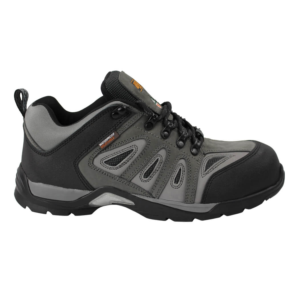 DuraDrive Men's CSA Huntington Low Grey-Black Steel Toe Nubuck Waterproof Work Shoes