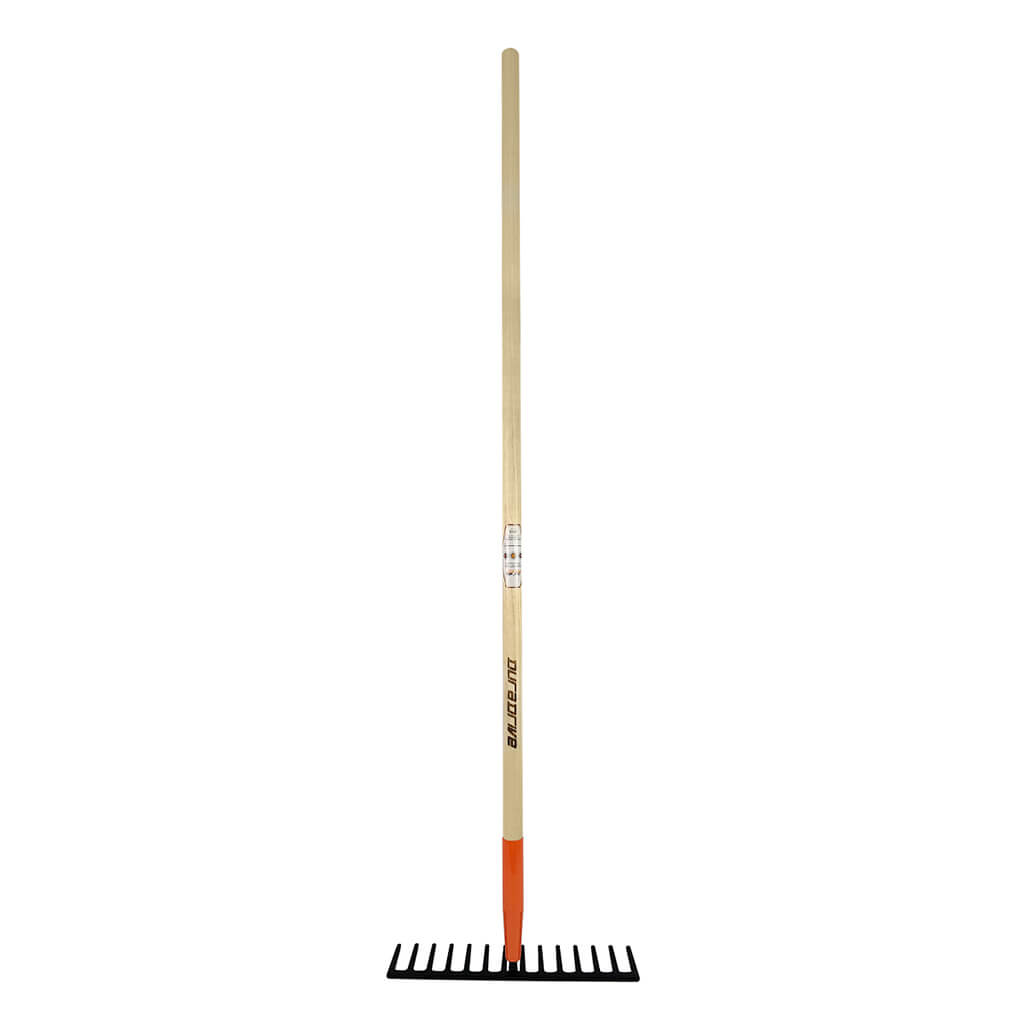 DuraDrive 60 in. 14-Tine Wood Handle Forged Steel Level Rake