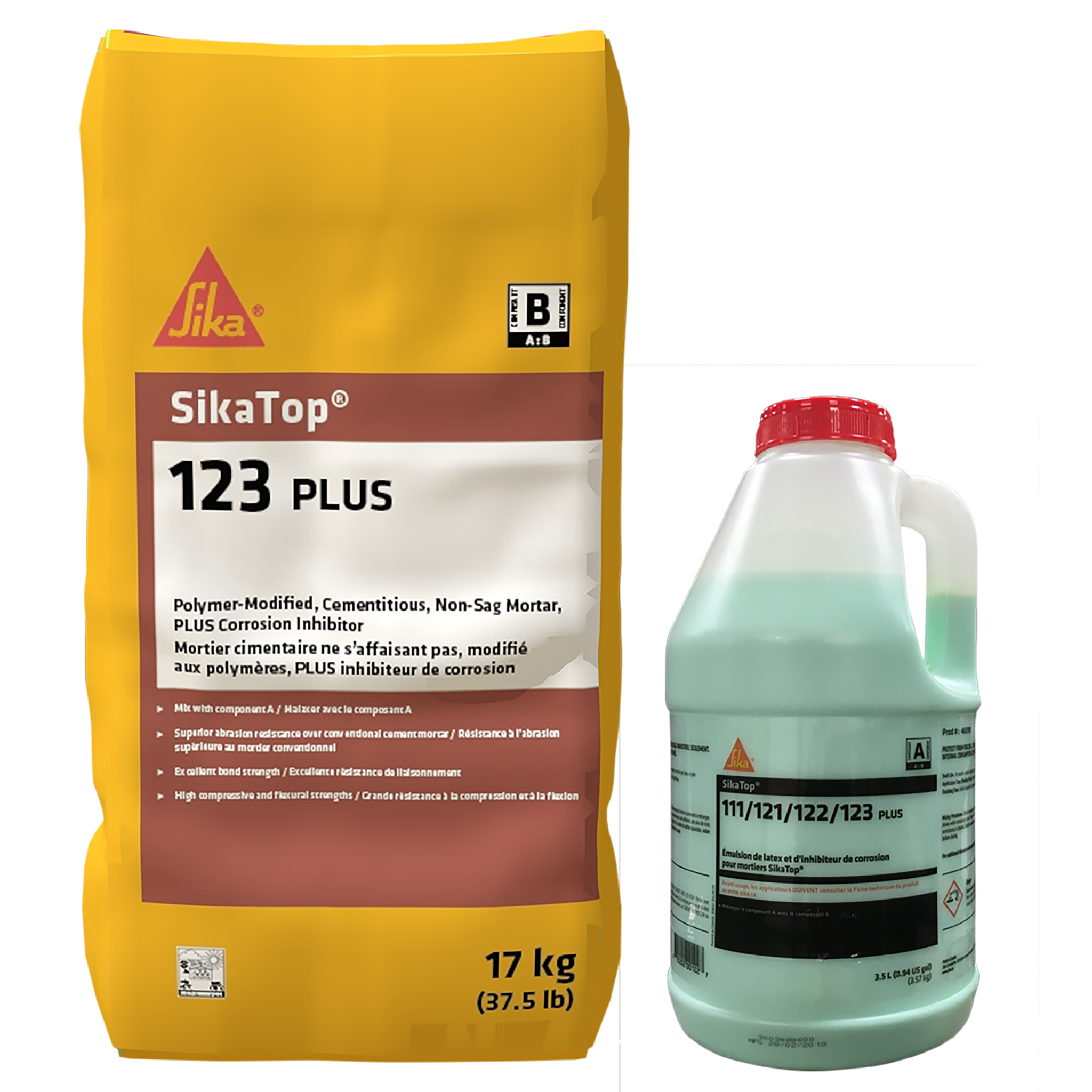 SikaTop-123 20kg Polymer-Modified Non-Sag Mortar with 3.5-Litre FerroGard Corrosion Inhibitor