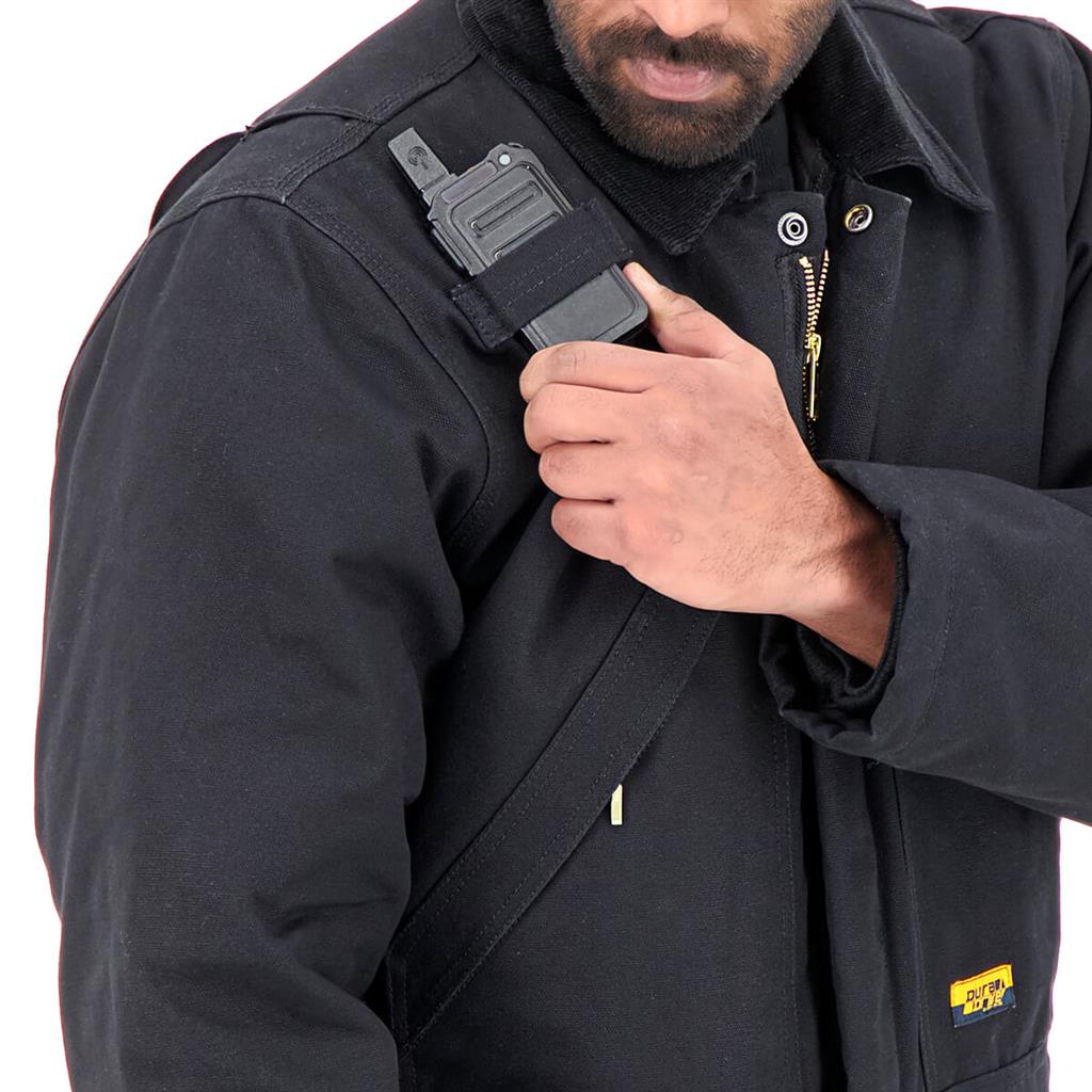 DuraDrive Men's Black Cotton Canvas Insulated Coverall