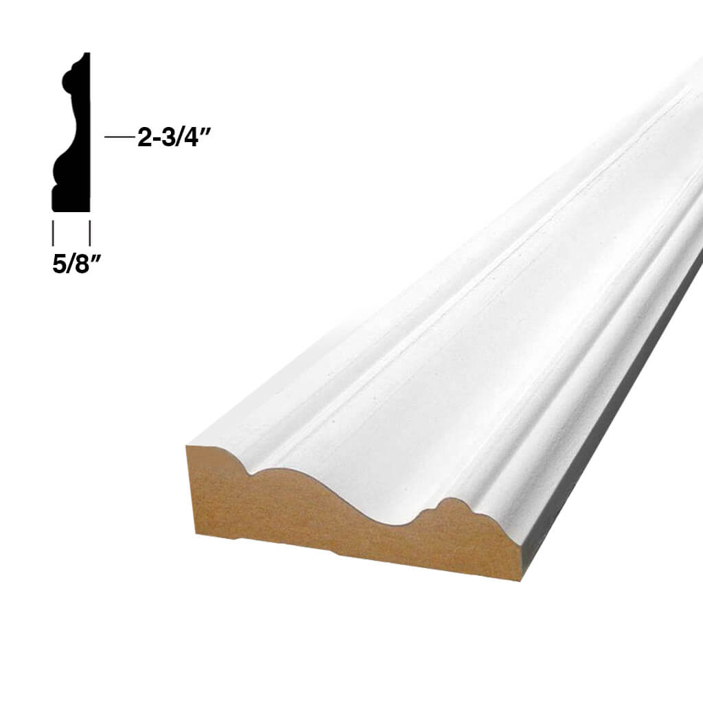 Taiga T127E 5/8 in. x 2-3/4 in. Primed MDF Ultra Light Colonial Casing
