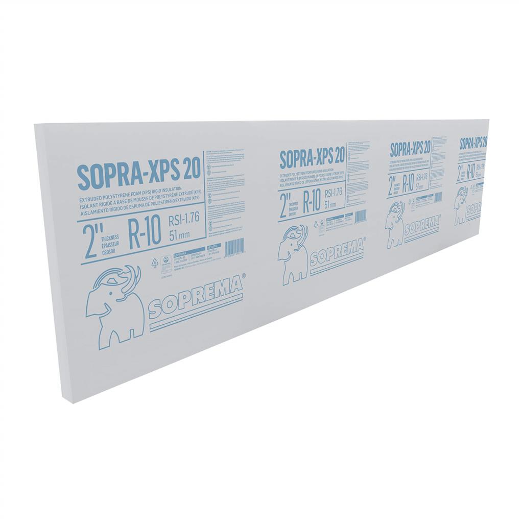 SOPRA XPS-20 2 in. x 24 in. x 96 in. Butt Edge Extruded Polystyrene Rigid Insulation