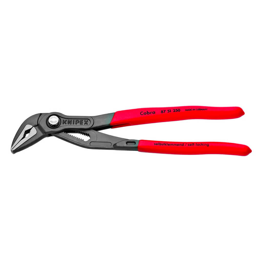 Knipex 87 51 250 SBA 10 in. Self-Locking Cobra Extra-Slim Nose Water Pump Pliers