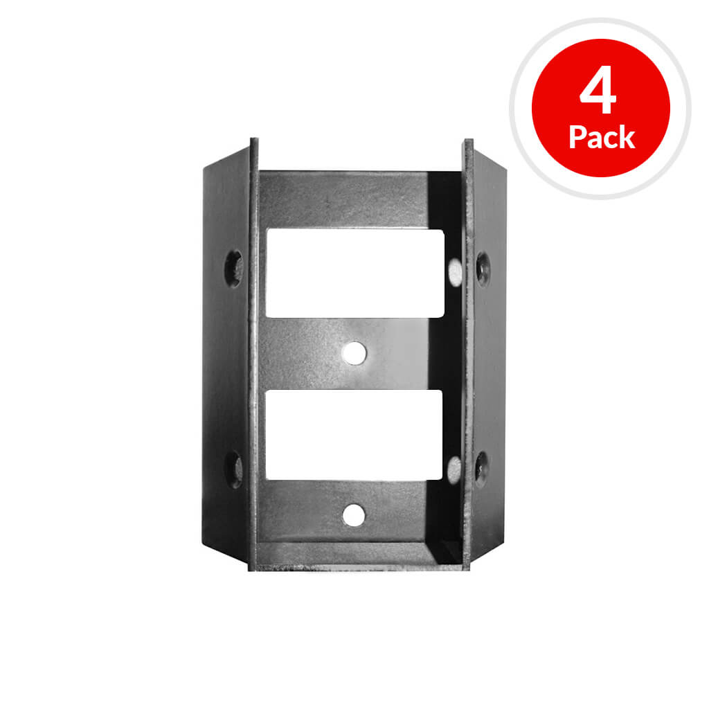 Nuvo Iron SDRC Black Metal Stair/Deck/Fence Multi-Use Rail Connector Bracket Kit (4-Pack)