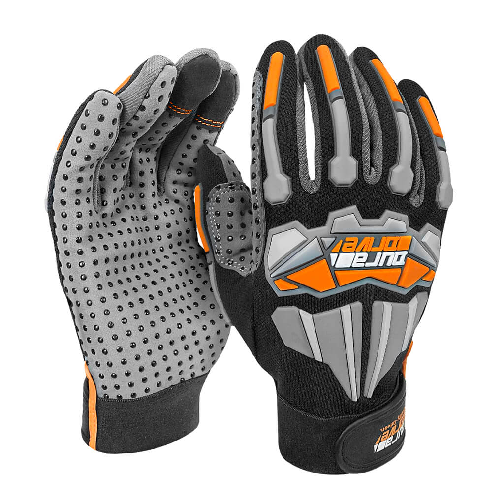 DuraDrive Black/Grey ATOM PVC Dot Grip Impact-Resistant Touch-Screen Work Gloves