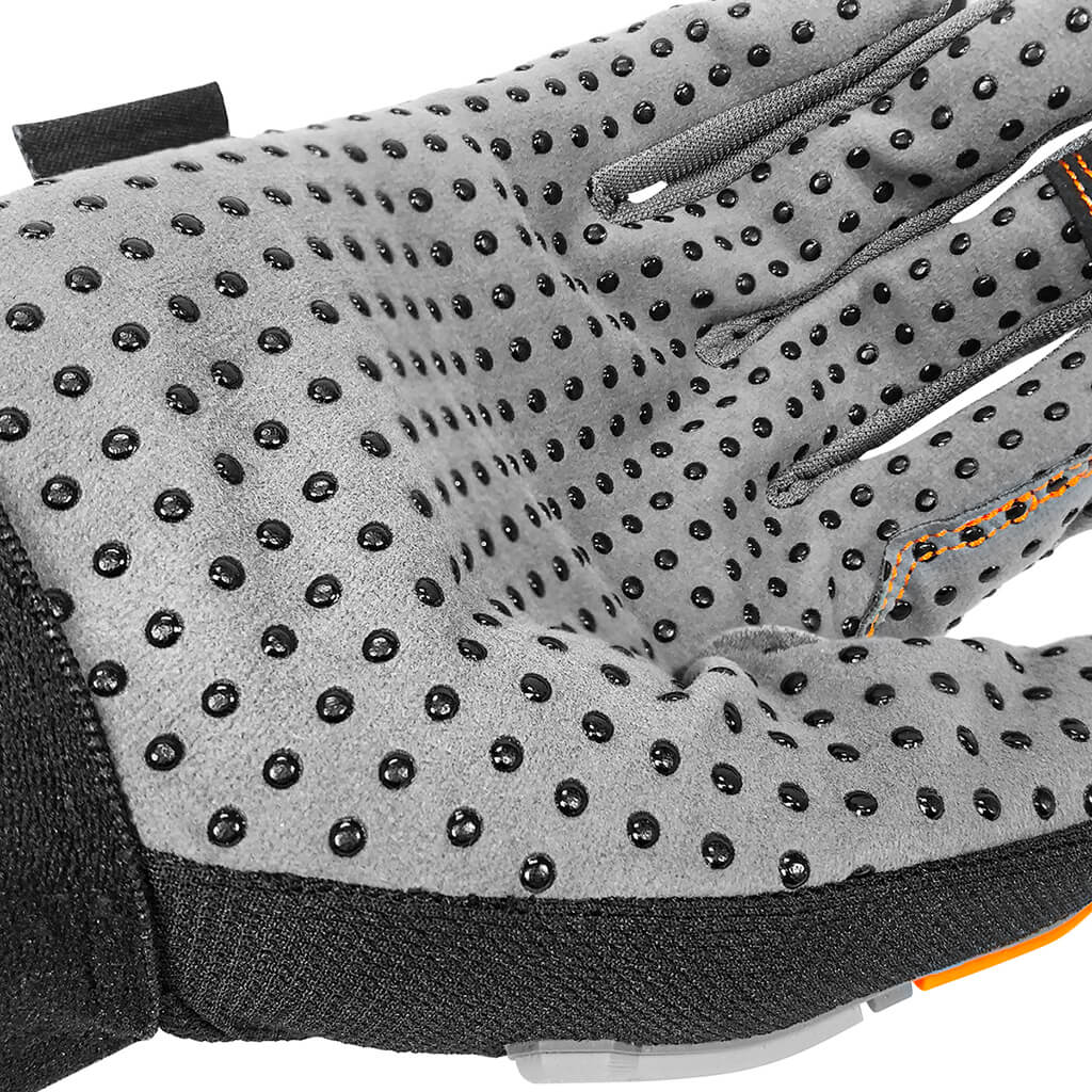 DuraDrive Black/Grey ATOM PVC Dot Grip Impact-Resistant Touch-Screen Work Gloves