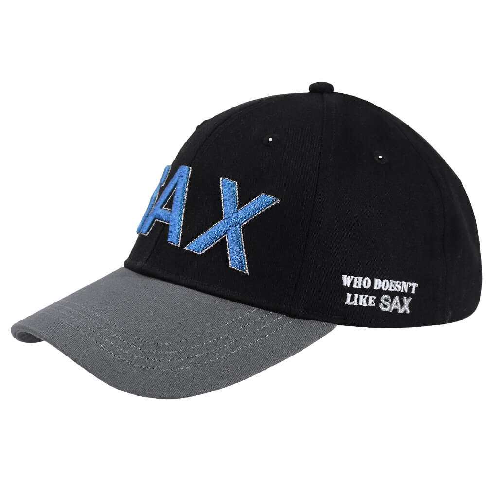 SAX 28786 Two Tone Black & Grey Baseball Cap with Adjustable Closure