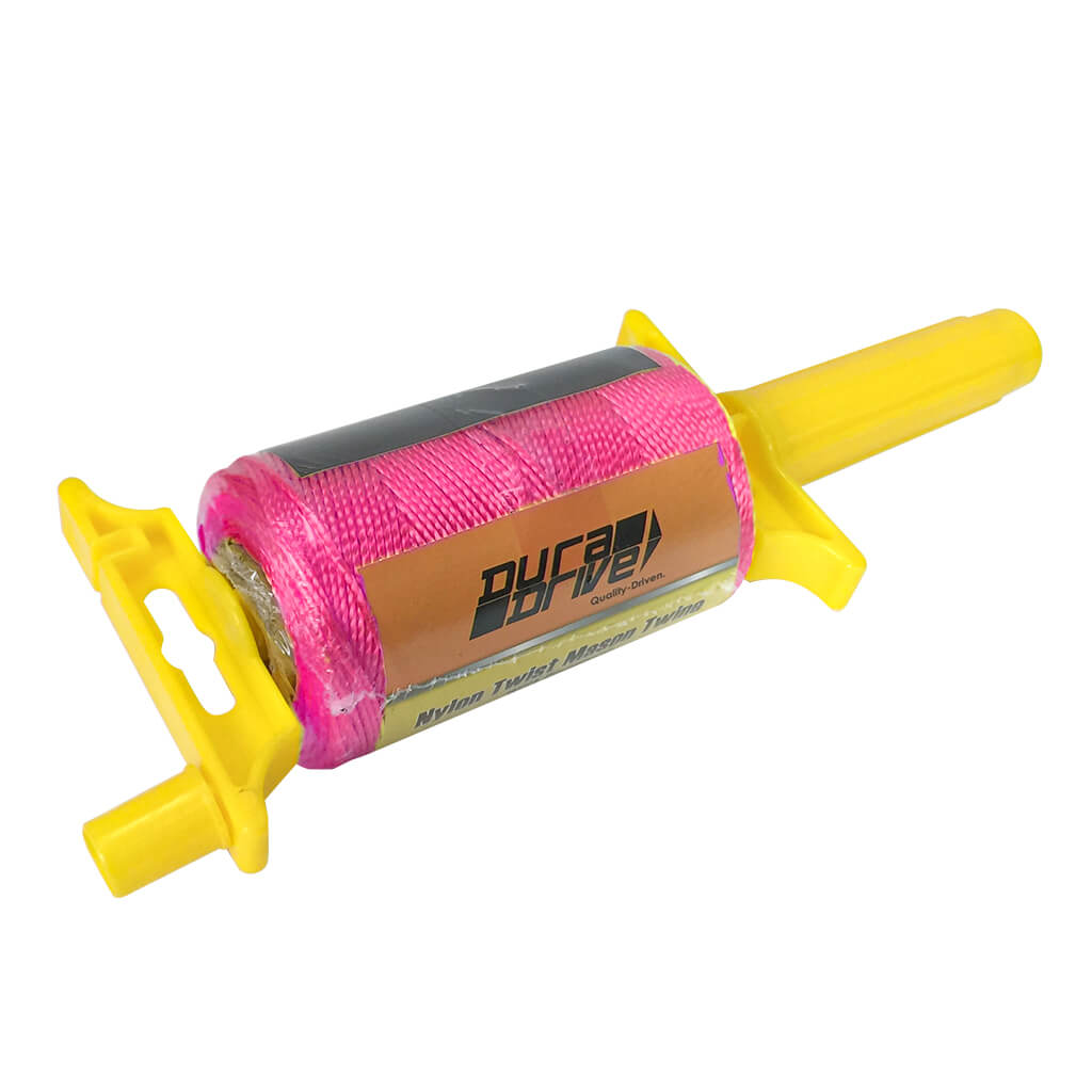 DuraDrive 500 ft. Bright Pink Twisted Nylon Mason Line Twine with Line Reel