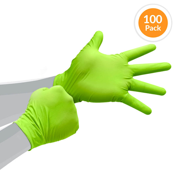 Gekko 5 mil Textured Grip Rolled Cuff Disposable Nitrile Glove (100-Pack)