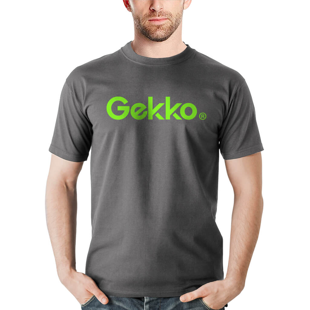 Gekko Men's Grey Short Sleeve Cotton T-Shirt