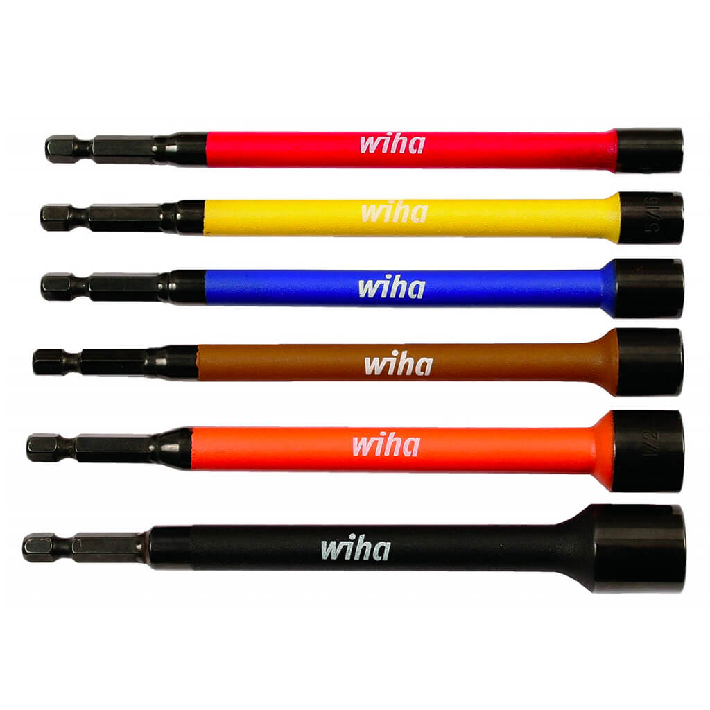 Wiha 70486 Colour Coded Magnetic Hex Nut Setters (6-Piece)