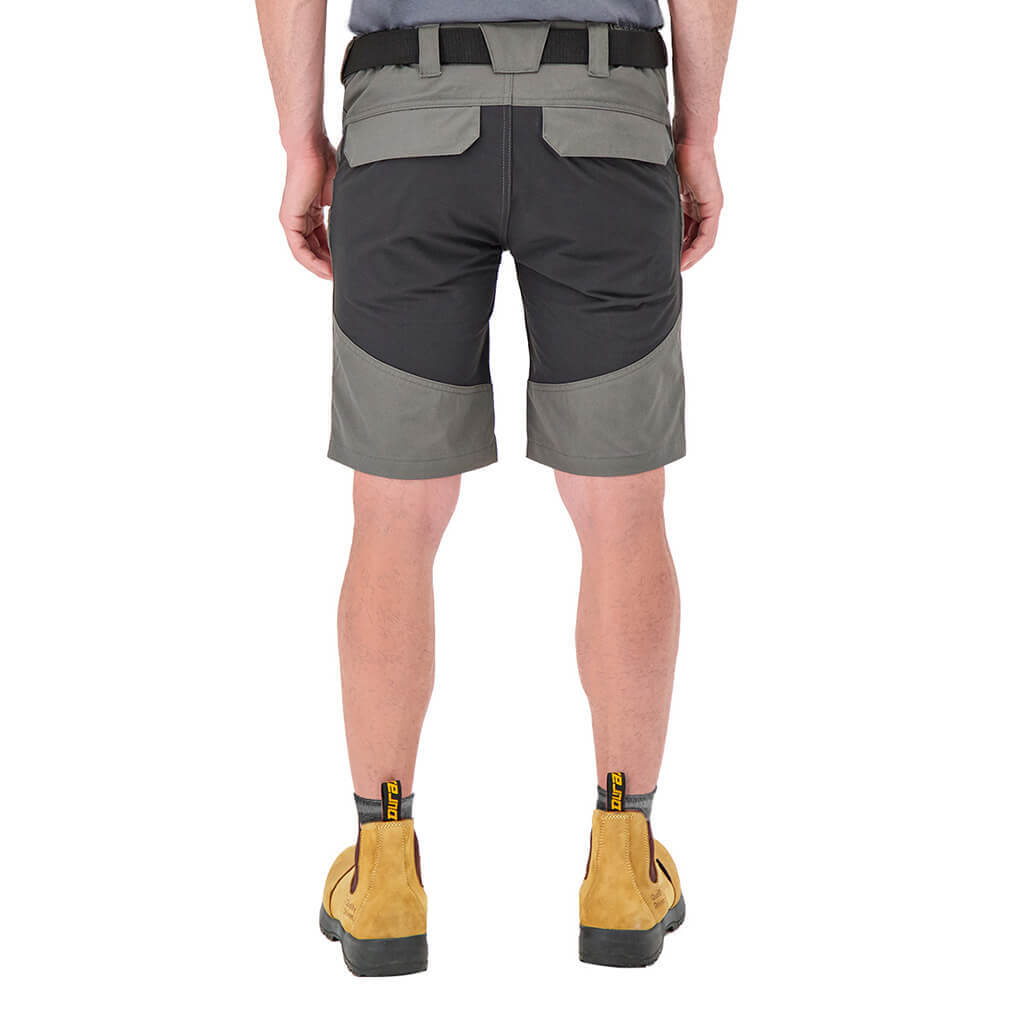 DuraDrive Men's LIBERATOR Grey and Black Stretch Work Shorts with Zipper Pocket