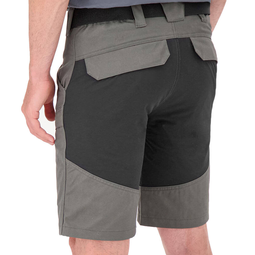 DuraDrive Men's LIBERATOR Grey and Black Stretch Work Shorts with Zipper Pocket