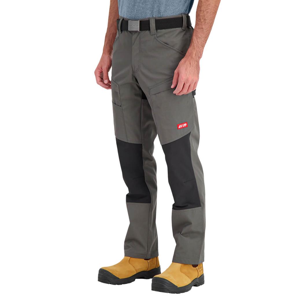 DuraDrive Men's LIBERATOR Grey and Black Stretch Work Pants with Zipper Pocket