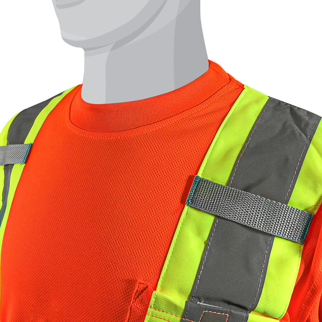 DuraDrive Men's Orange Hi-Vis Long Sleeve Cooling Safety T-Shirt