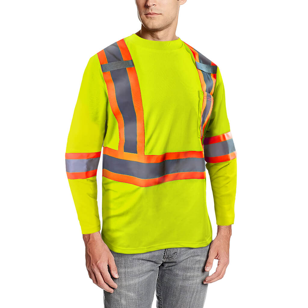 DuraDrive Men's Hi-Vis Long Sleeve Cooling Safety T-Shirt