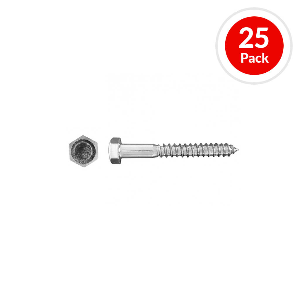 H Paulin 1/2 in. x 6 in. Zinc Coated Hex Head Lag Bolts (25-Box)