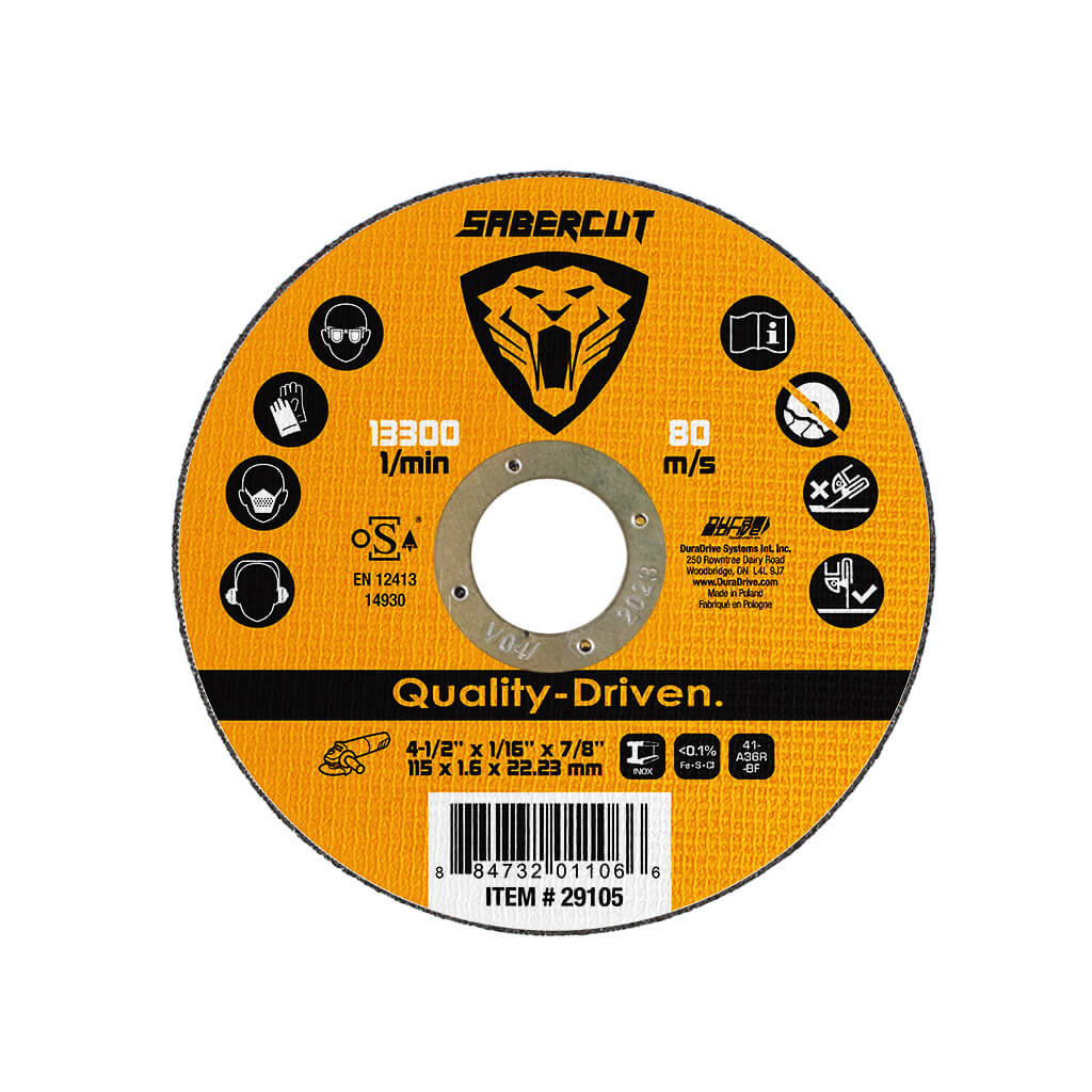 SABERCUT 4-1/2-In x 1/16-In x 7/8-In Flat Cut-Off Wheel for Metal Cutting