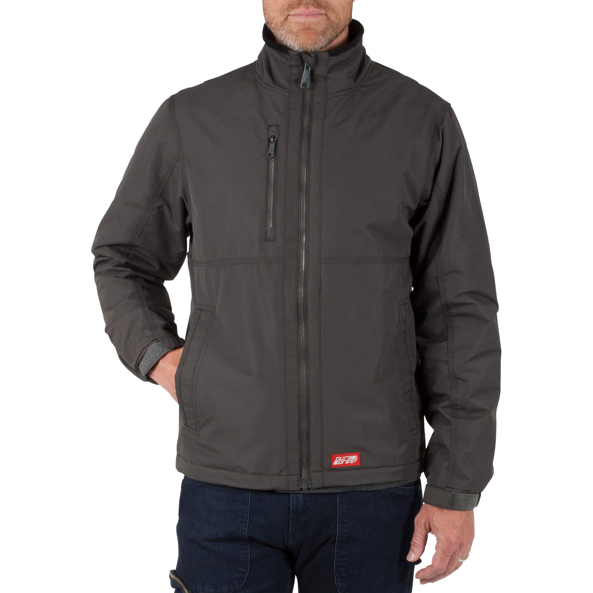 DuraDrive Men's URBAN RED LABEL Grey Waterproof Fleece Lined Jacket