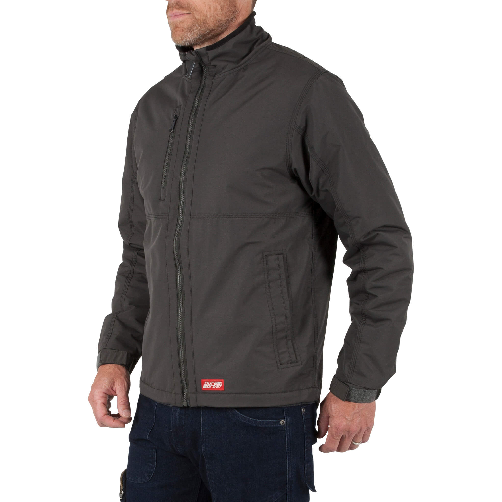 DuraDrive Men's URBAN RED LABEL Grey Waterproof Fleece Lined Jacket