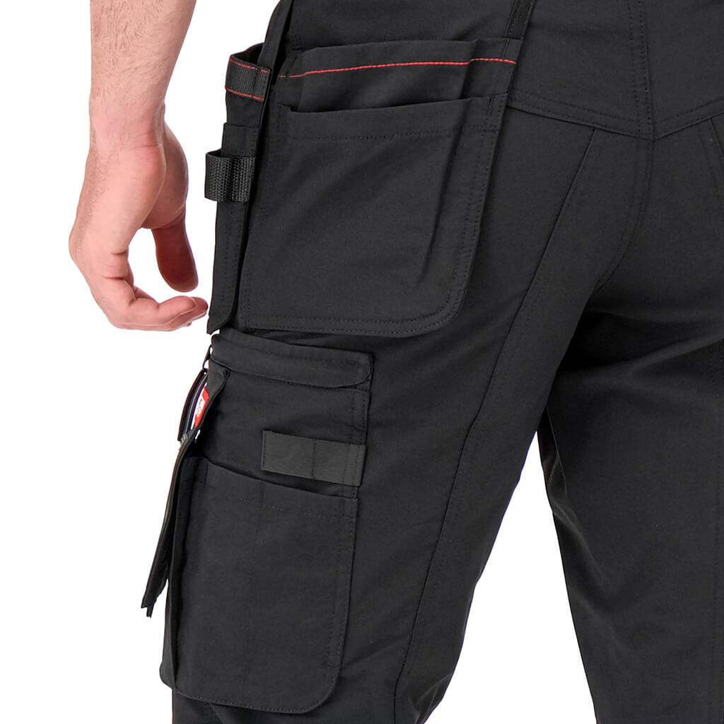 DuraDrive Men's GOAT RED LABEL Black Water Repellent Multi-Pocket Work Pants