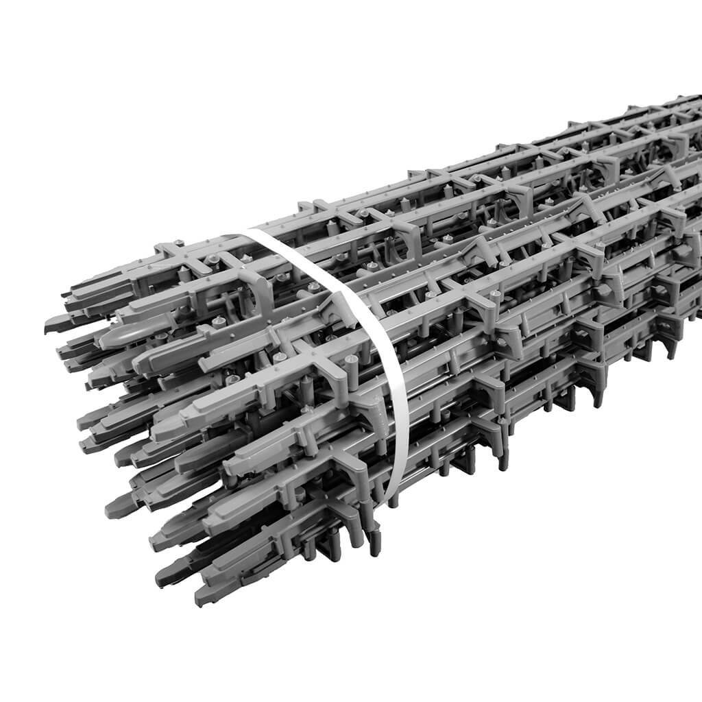 Art Mould Plastics AMSB-100SP 1 in. x 60 in. Plastic Slab Bolster Running Pre-Snapped Rebar Chair (7,200 lft.)