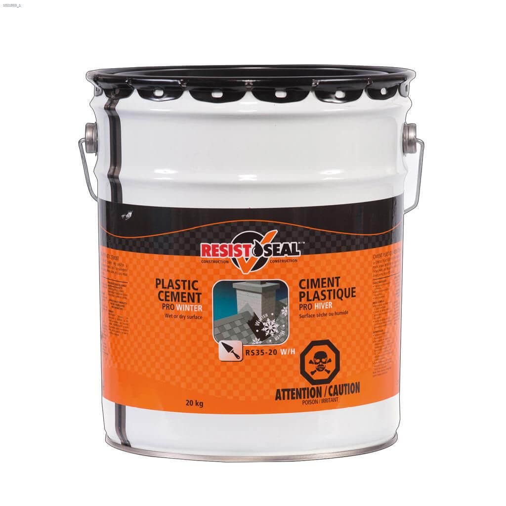 RESISTO 53016 20-kg Winter Grade Wet & Dry Surface Waterproof Multi-Purpose Plastic Cement Liquid Roofing Repair Flashing Membrane