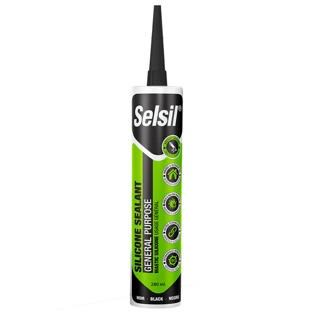 Selsil 280mL Black General Purpose Silicone Sealant