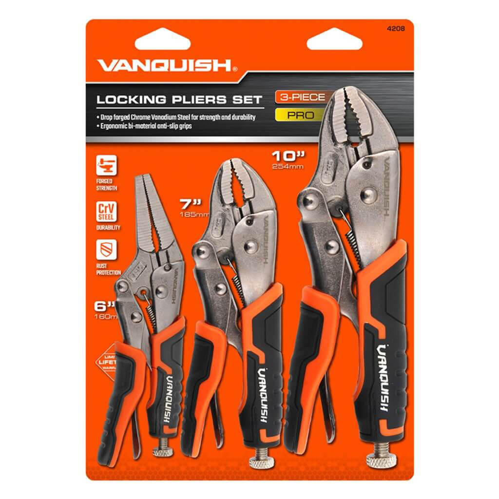 VANQUISH 4208 Locking Pliers Set (3-Piece)