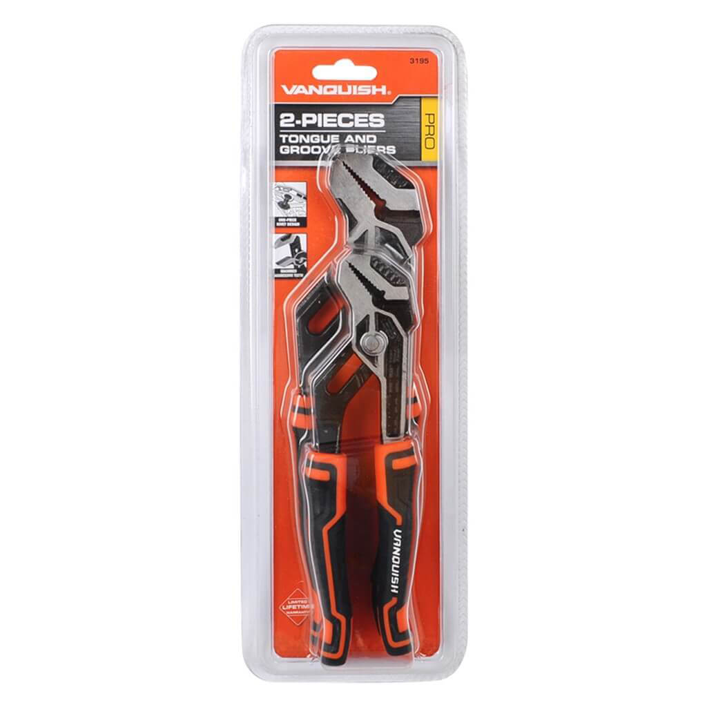 VANQUISH 3195 10 in. & 8 in. Tongue & Groove Pliers Set (2-Piece)