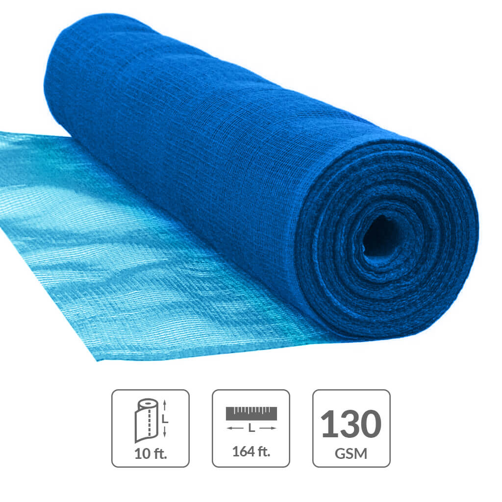 DuraDrive 10 ft. x 164 ft. 130-GSM Blue Safety Scaffold Fire Retardant Debris Netting