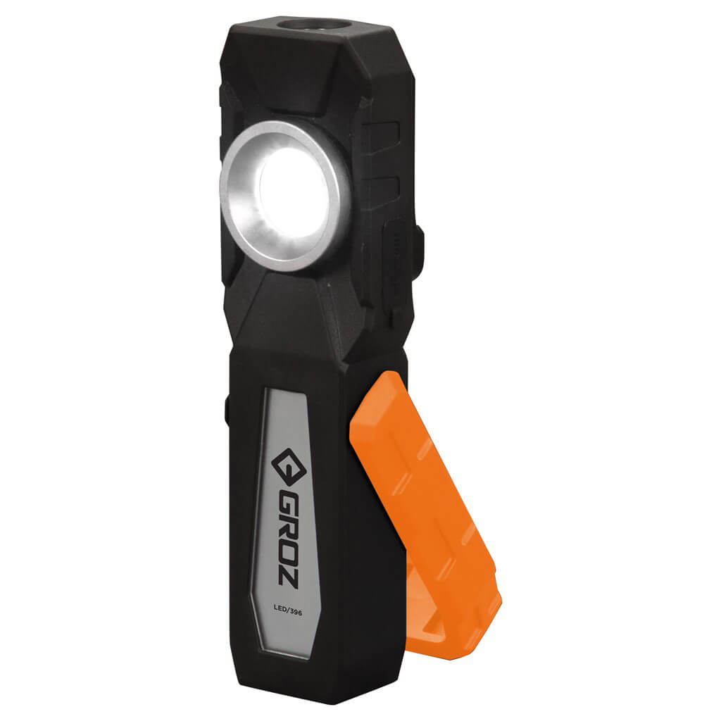 GROZ 396 500-Lumen Dual Use Rechargeable Handheld COB Worklight With Powerbank