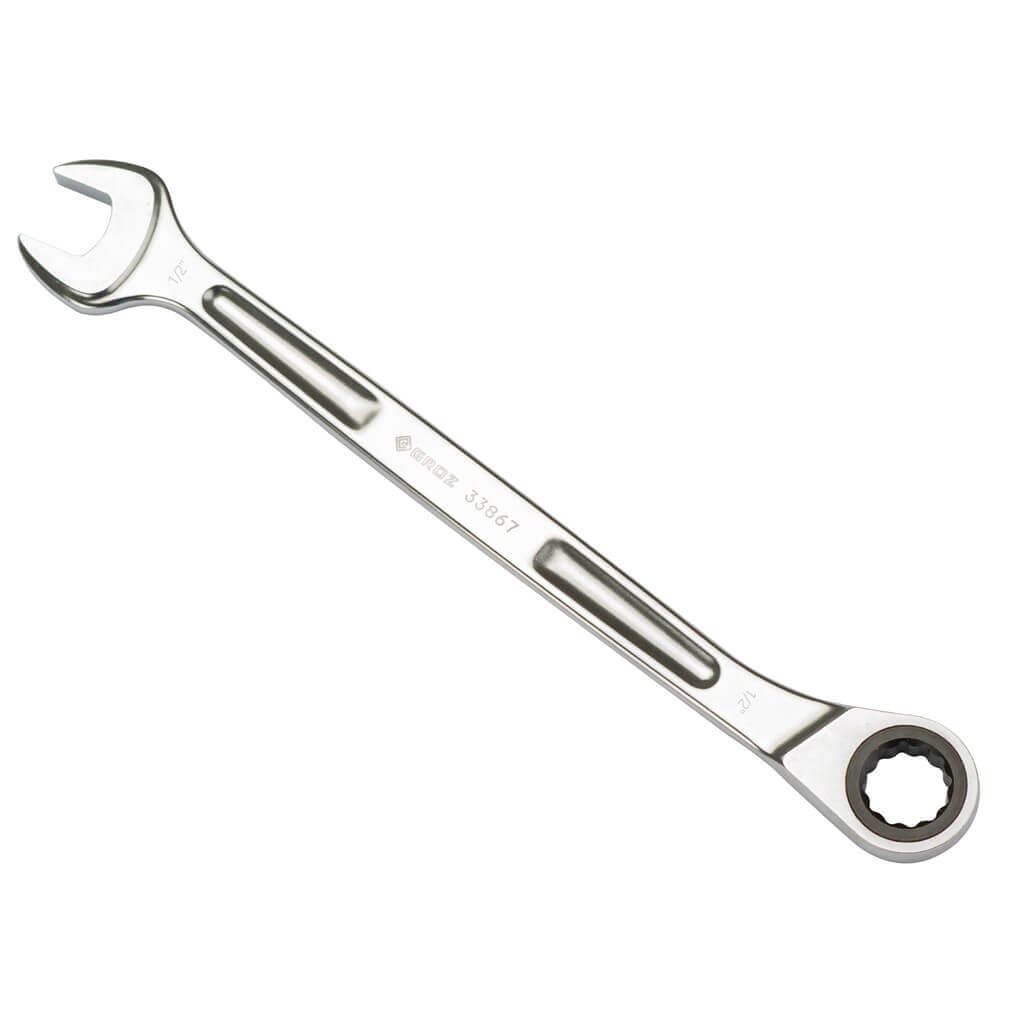 GROZ CSP/XRT/1-2/UG 1/2 in. Extra-Long Combination Non-Reversible Ratcheting Wrench