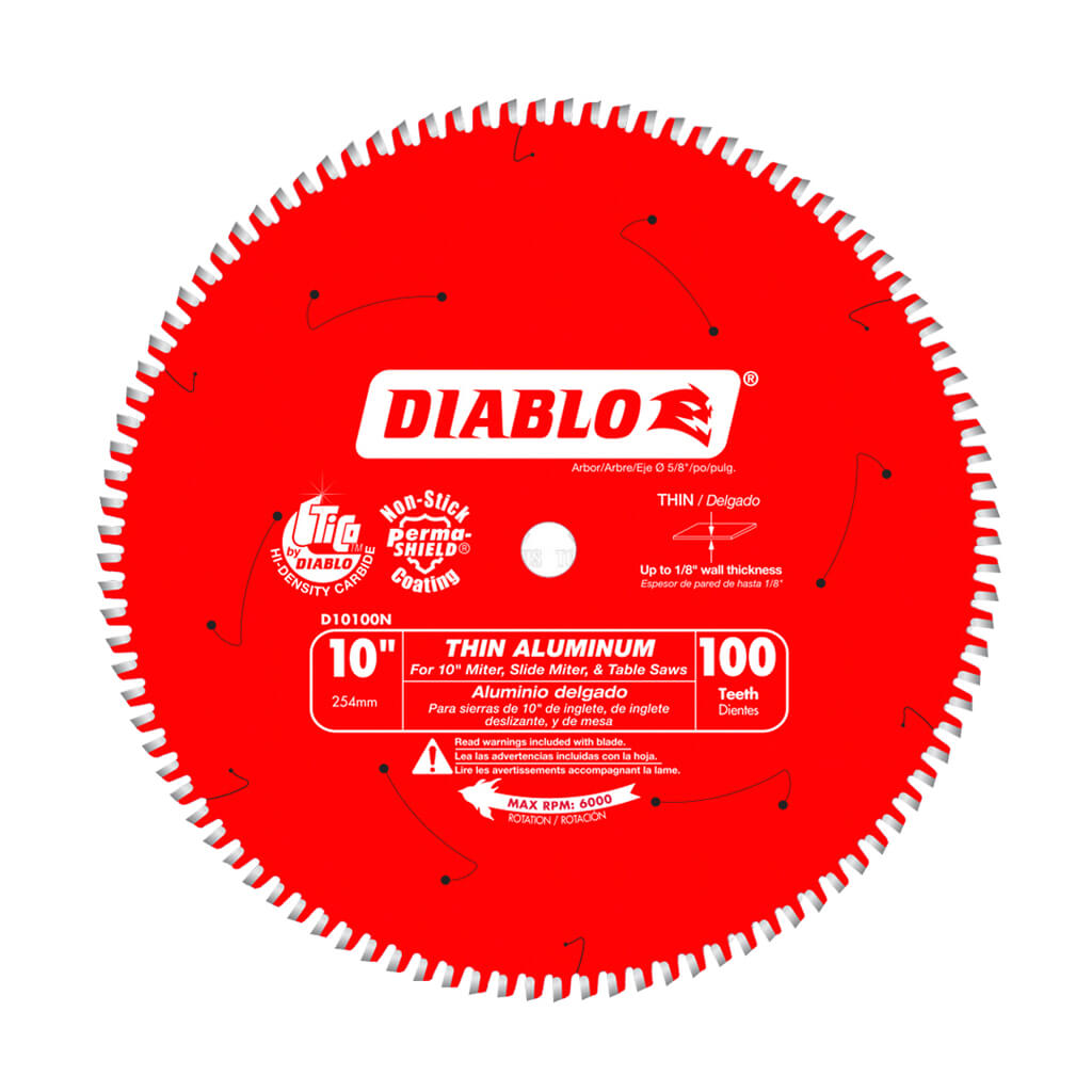 DIABLO D10100N 10 in. 100-Tooth Thin Micro-Grain Carbide Tipped Aluminum Cutting Saw Blade