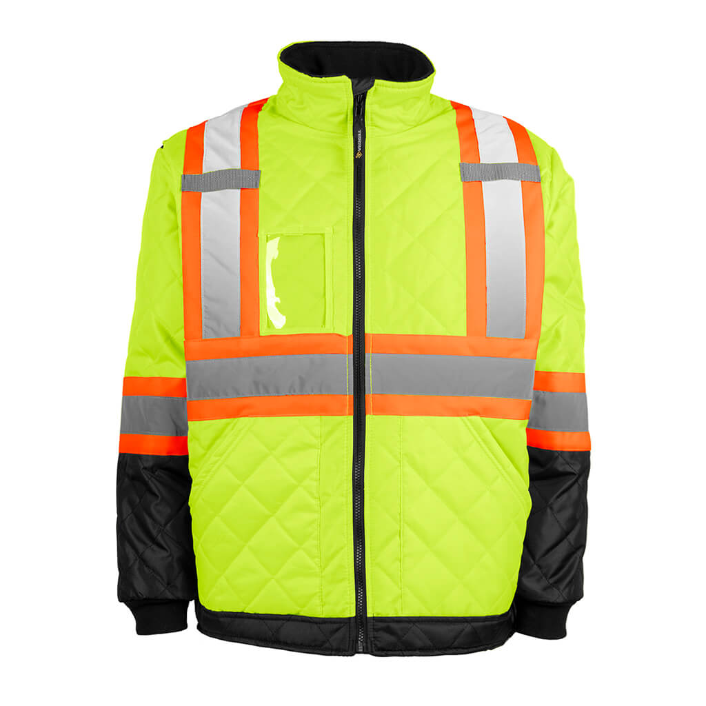 TERRA 116505YL Yellow High-Visibility Lined Freezer Jacket