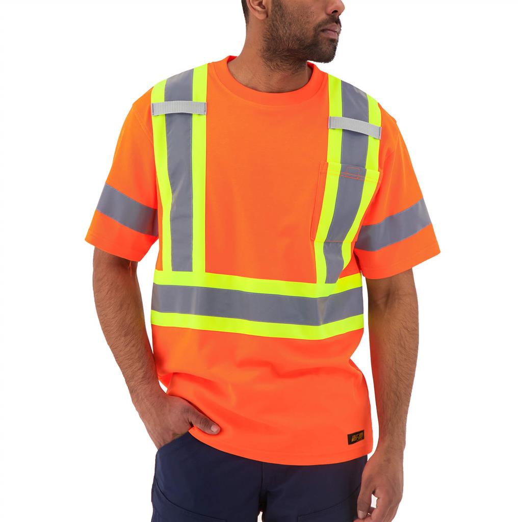 DuraDrive Men's Deluxe Hi-Vis Short Sleeve Cotton Rich Safety T-Shirt