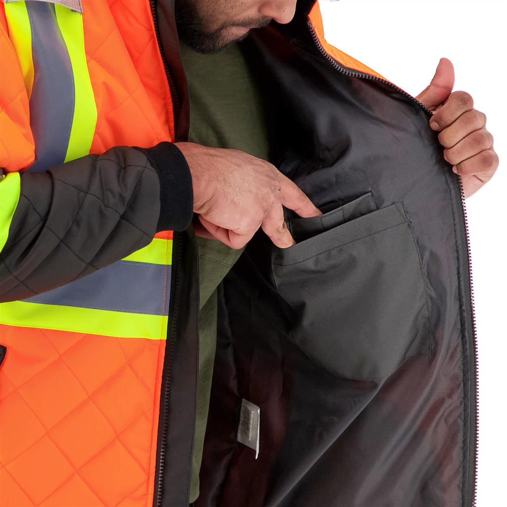 DuraDrive Men's Hi-Vis Lined Orange Freezer Jacket