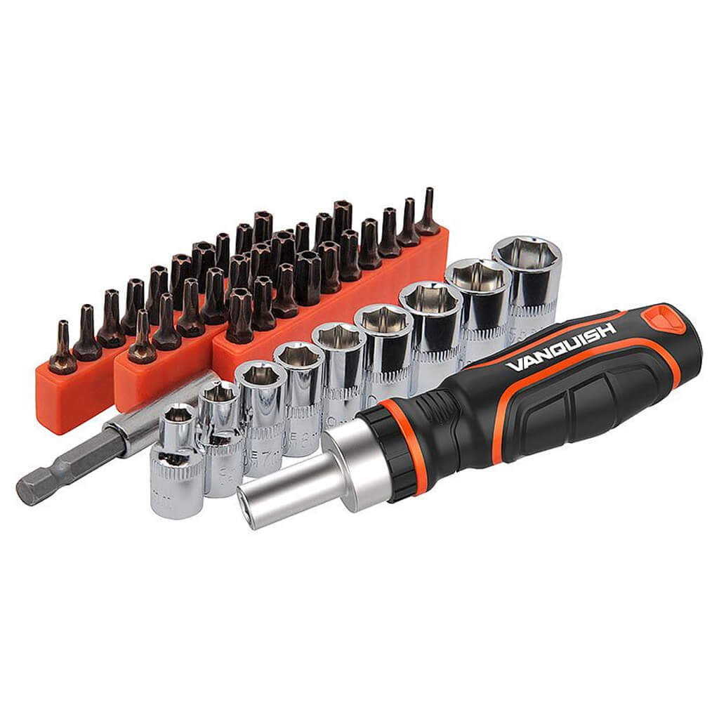 VANQUISH 8005-MET 1/4 in. Screwdriver Bits and Socket Set (41-Piece)