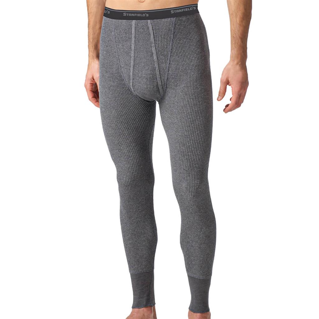 STANFIELD'S 9512 Men's Essentials Waffle-Knit Charcoal Thermal Long John