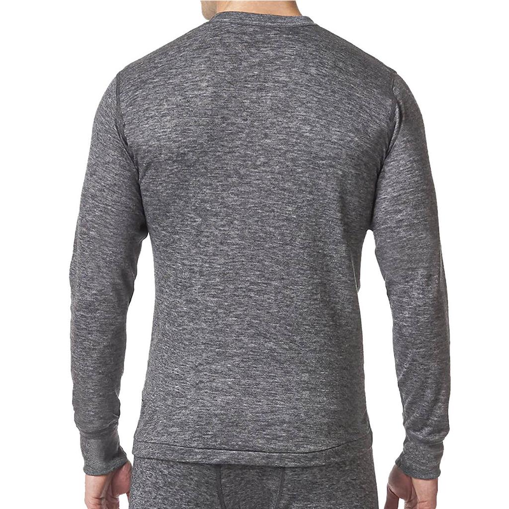 STANFIELD'S 8813 Men's Two-Layer Merino Wool Long Sleeve Crew Neck Charcoal Thermal Shirt