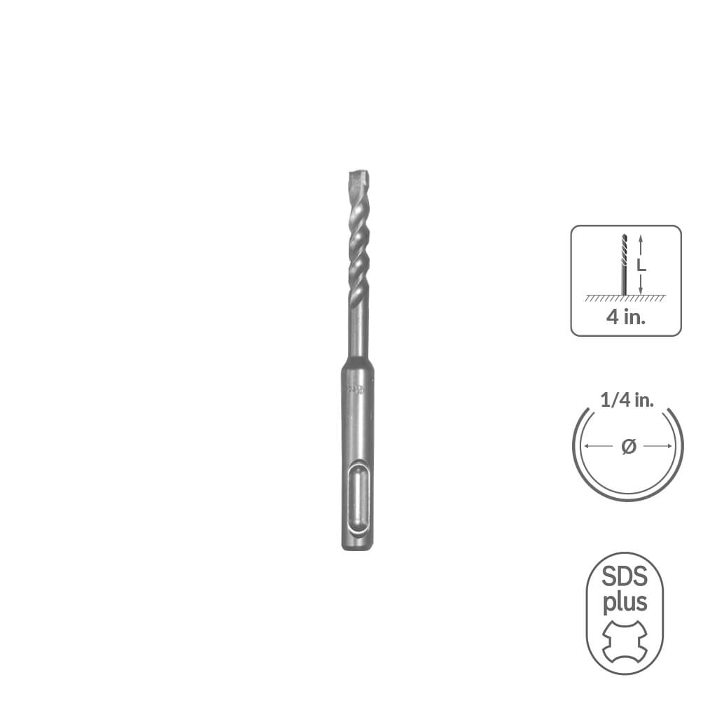 SABERCUT 1/4 in. x 4 in. SDS PLUS 3-Cutter Carbide Tip Concrete & Rebar Drill Bit