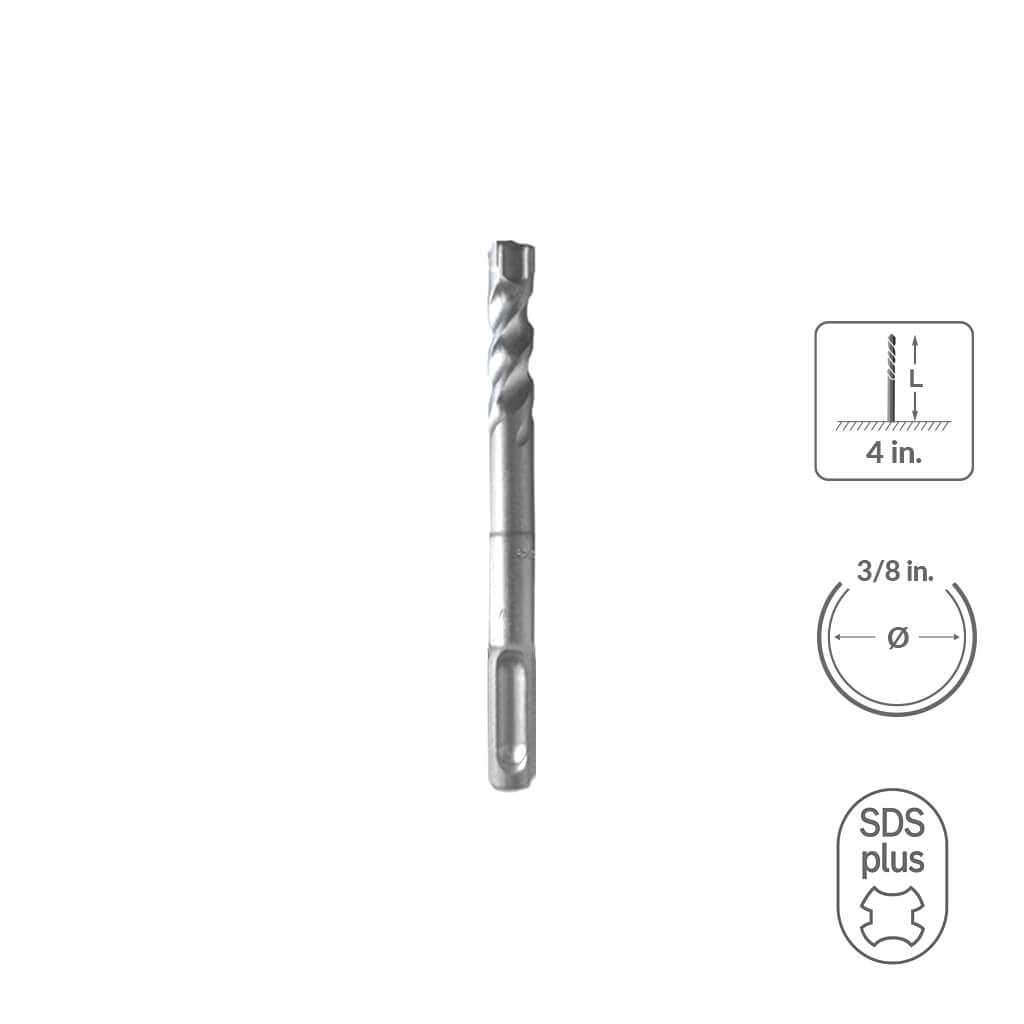 SABERCUT 3/8 in. x 4 in. SDS PLUS 3-Cutter Carbide Tip Concrete & Rebar Drill Bit