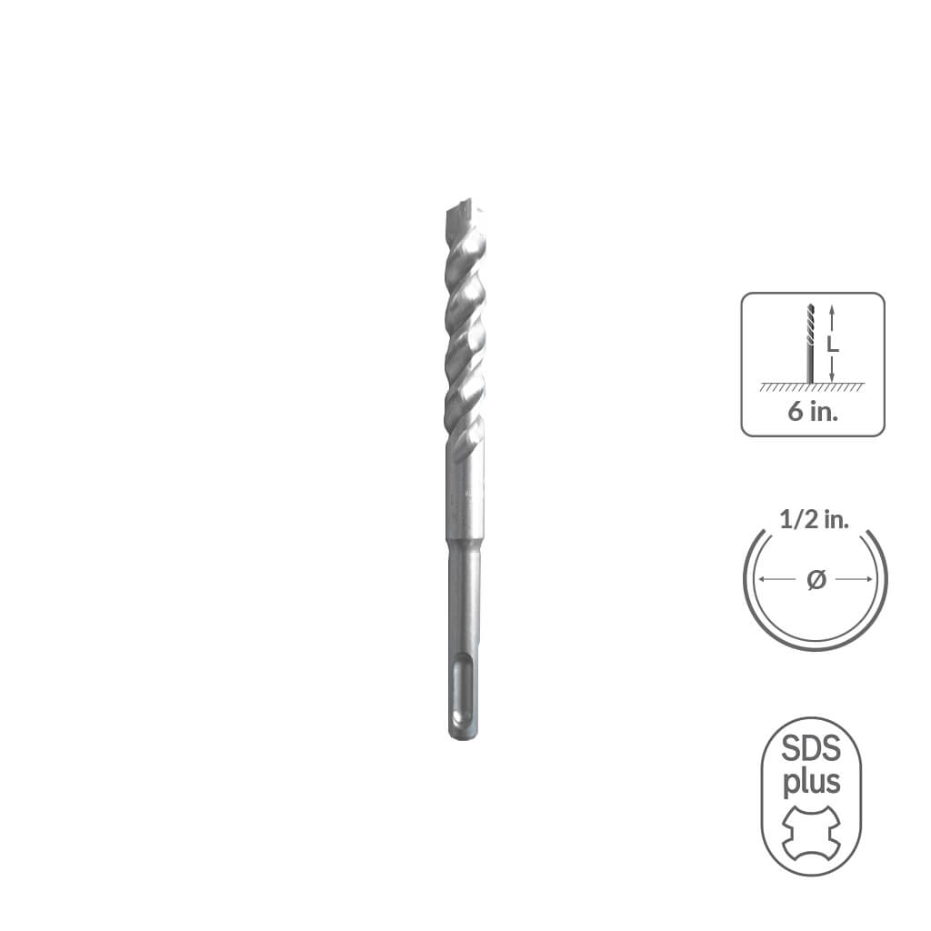 SABERCUT 1/2 in. x 6 in. SDS PLUS 3-Cutter Carbide Tip Concrete & Rebar Drill Bit