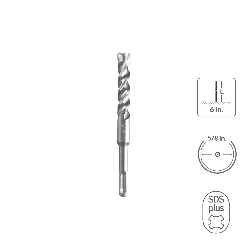 SABERCUT 5/8 in. x 6 in. SDS PLUS 3-Cutter Carbide Tip Concrete & Rebar Drill Bit