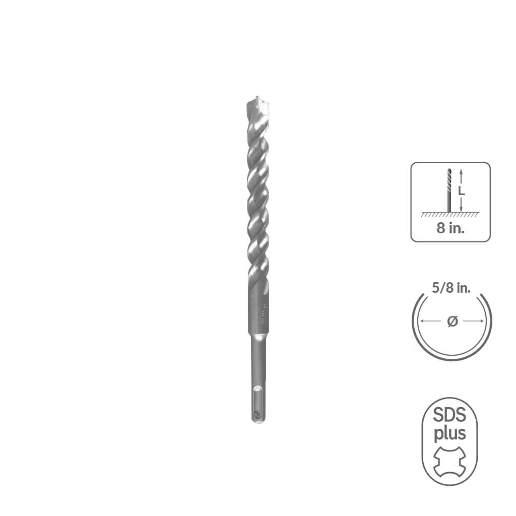 SABERCUT 5/8 in. x 8 in. SDS PLUS 3-Cutter Carbide Tip Concrete & Rebar Drill Bit