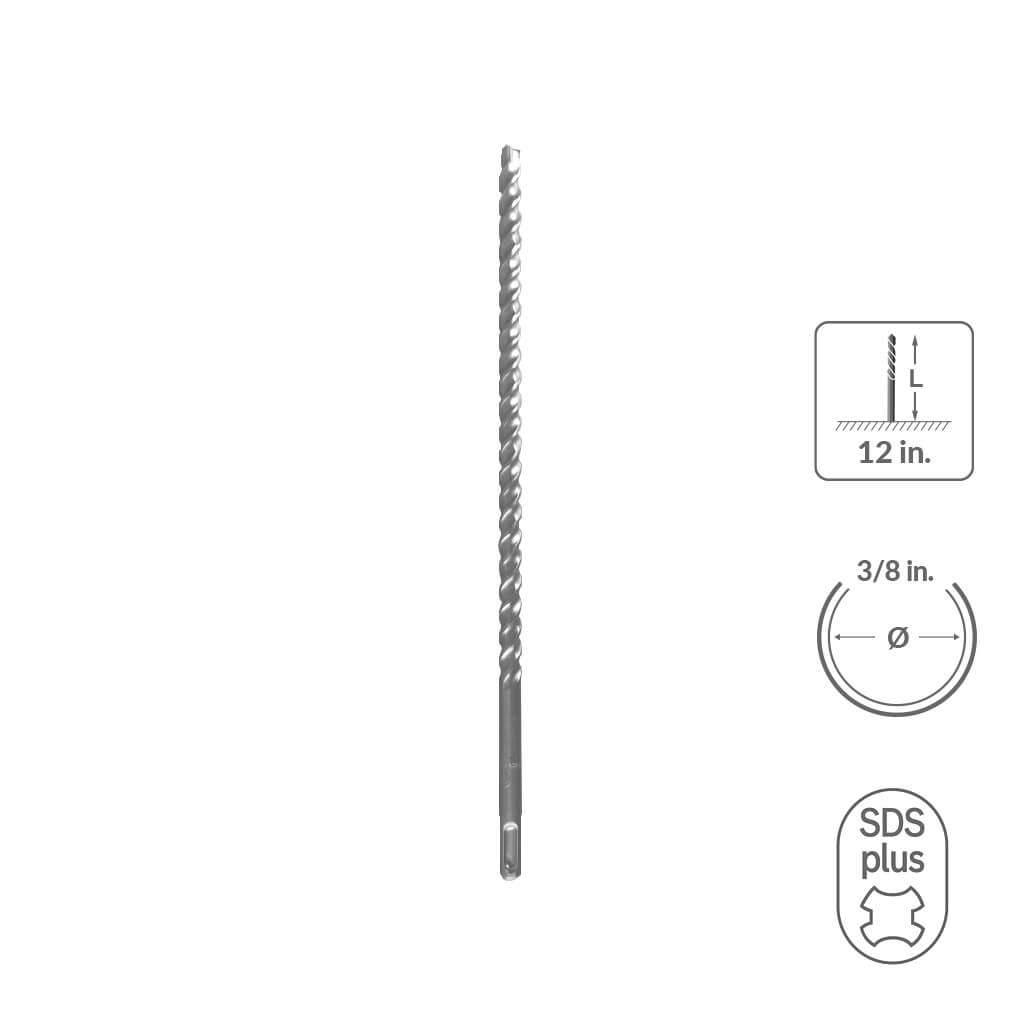 SABERCUT 3/8 in. x 12 in. SDS PLUS 3-Cutter Carbide Tip Concrete & Rebar Drill Bit