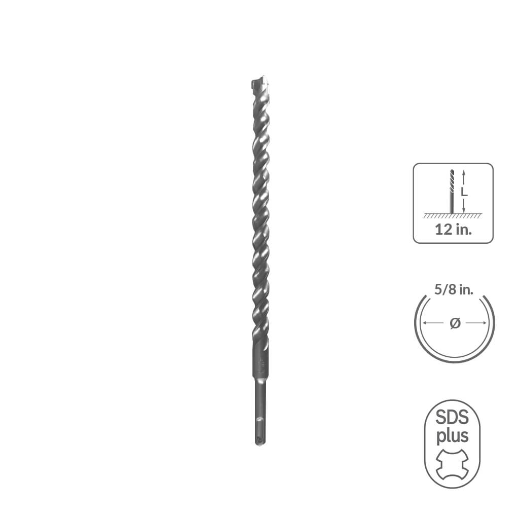 SABERCUT 5/8 in. x 12 in.  SDS PLUS 3-Cutter Carbide Tip Concrete & Rebar Drill Bit