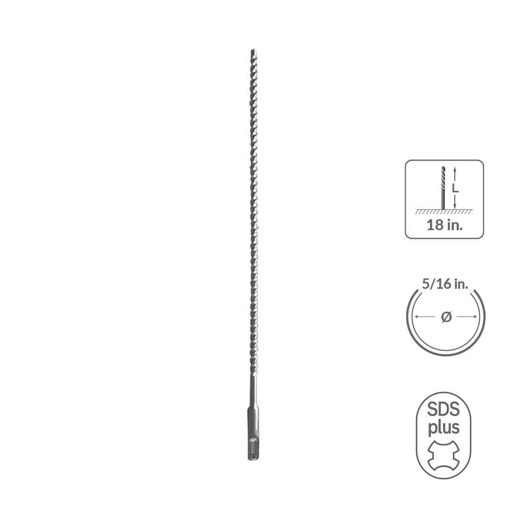 SABERCUT 5/16 in. x 18 in. SDS PLUS 3-Cutter Carbide Tip Concrete & Rebar Drill Bit