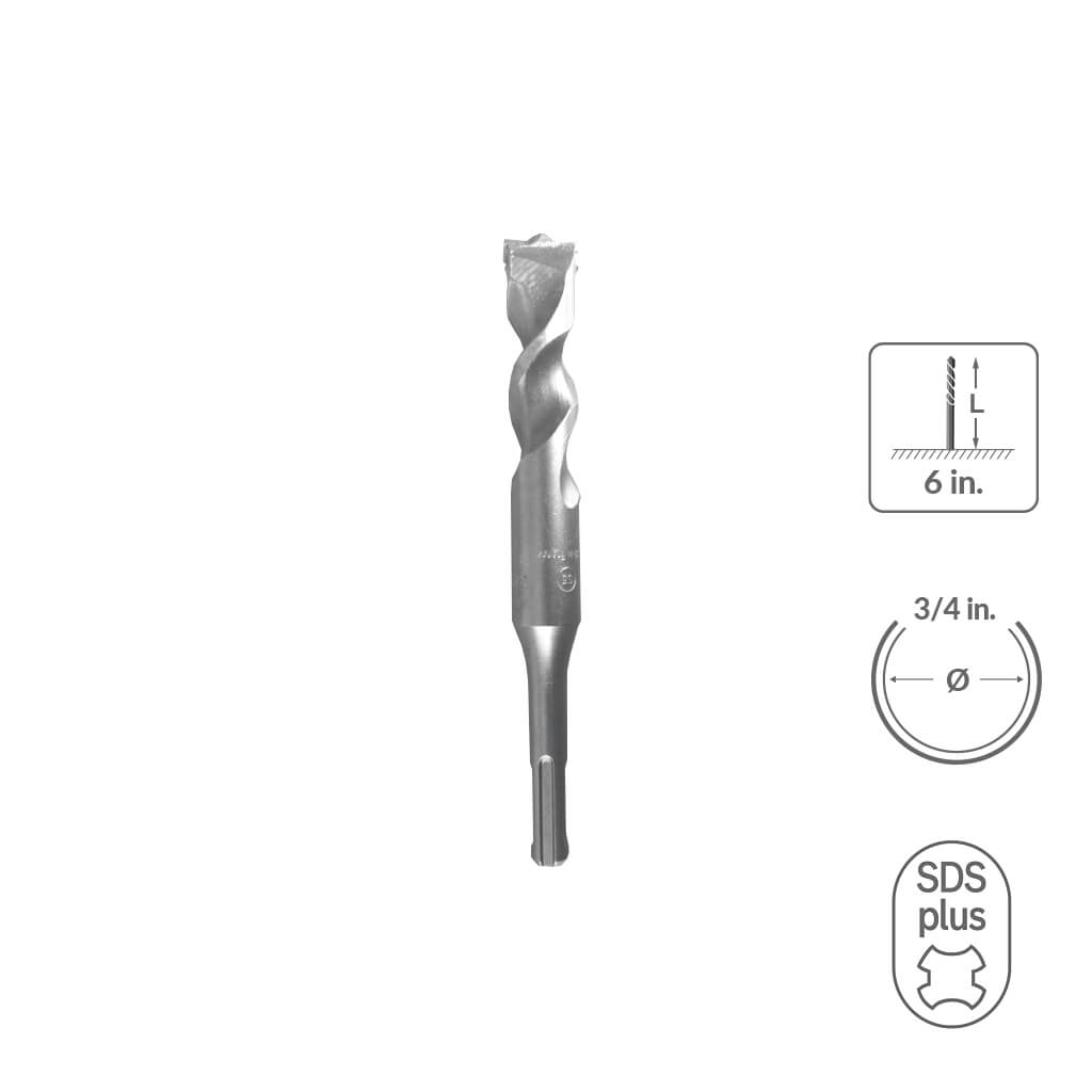 SABERCUT 7/8 in. x 12 in. SDS PLUS 2-Cutter Carbide Tip Concrete Drill Bit