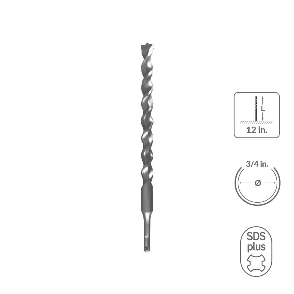 SABERCUT 3/4 in. x 6 in. SDS PLUS 2-Cutter Carbide Tip Concrete Drill Bit